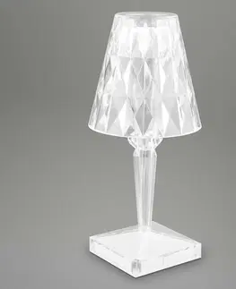 LED stolní lampy BRILONER LED nabíjecí stolní lampa, 25,5 cm, 2,3W, 65lm transparentní BRILO 7464010