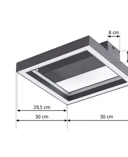 Inteligentní stropní svítidla Lucande Stropní svítidlo Lucande Smart LED Tjado, 30 cm, černá, Tuya