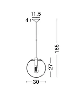 Moderní závěsná svítidla Nova Luce Průzračné závěsné svítidlo Ovvio ve tvaru koule - 1 x 60 W, pr. 300 x 270 mm NV 42108001
