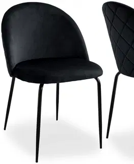 Židle TZB Čalouněná jídelní židle FARGO samet černá 