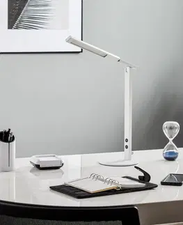 Stolní lampy kancelářské Fabas Luce LED stolní lampa Ideal se stmívačem, bílá