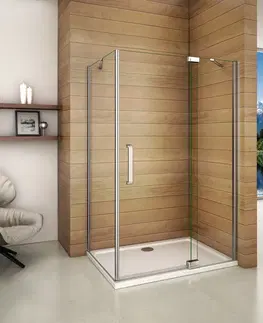 Sprchové vaničky H K Obdélníkový sprchový kout AIRLINE 90x80 cm s jednokřídlými dveřmi s pevnou stěnou včetně sprchové vaničky z litého mramoru