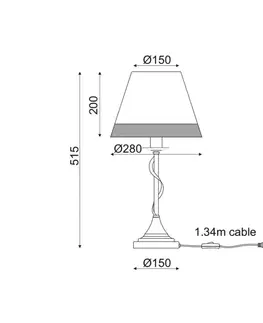 Lampy na noční stolek ACA Lighting Textile stolní svítidlo EG167281TBW