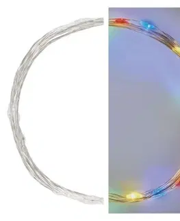Vánoční řetězy a lamety EMOS Vánoční LED řetěz Nanos vnitřní s časovačem 1,9 m vícebarevný