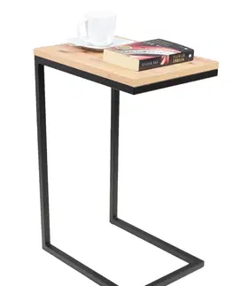 Barové stolky ArtAdrk Příruční stolek SPARK | černé nohy Barva: Beton