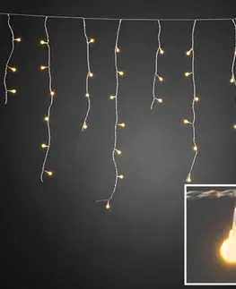 Vánoční světelné závěsy Konstsmide Christmas LED světelná clona ledový déšť jantarová transp. 10m