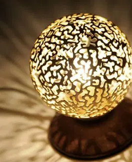 Lampy na noční stolek PAUL NEUHAUS Stolní lampa v hnědo-zlaté s ozdobnou koulí pro žárovku G9 PN 4031-48
