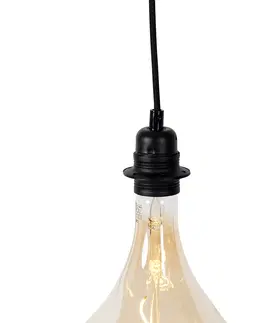 Zavesna svitidla Závěsné svítidlo černé stmívatelné včetně LED zlaté stmívatelné - Cava Luxe