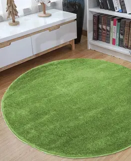 Kulaté a oválné koberce Kulatý koberec zelené barvy Šířka: 160 cm | Délka: 160 cm