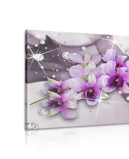 Obrazy květů Obraz fialové květy na abstraktním pozadí