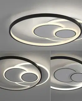 LED stropní svítidla PAUL NEUHAUS LED stropní svítidlo kruhové černá/bílá, přepínatelné teple bílé světlo 3000K PN 6392-16