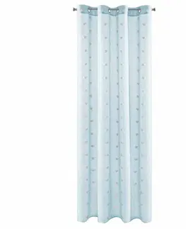 Závěsy DekorStyle Dětský závěs se stříbrnými srdíčky BENAY 140x250 světle modrý