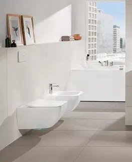Záchody VILLEROY & BOCH Venticello Závěsné WC se sedátkem SoftClosing, DirectFlush, CeramicPlus, alpská bílá 4611RSR1
