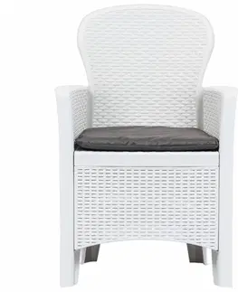 Zahradní křesla a židle Zahradní židle 2 ks plast Dekorhome Bílá
