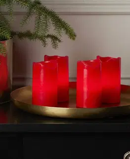 LED svíčky STAR TRADING 4 ks Candle LED svíčky dálkový ovladač červená