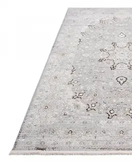 Moderní koberce Světlý bílo-šedý vintage designový koberec se vzory Šířka: 140 cm | Délka: 200 cm