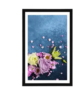 Květiny Plakát s paspartou abstraktní květiny
