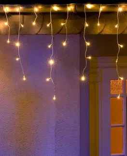 Světelné venkovní řetězy Konstsmide Christmas LED světelná clona ledový déšť teplá bílá 11m