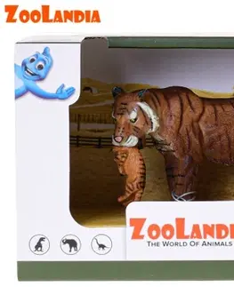 Hračky MIKRO TRADING - Zoolandia tygr s mláďaty 7-15cm v krabičce