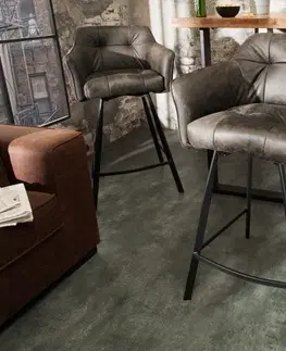 Luxusní barový nábytek Estila Luxusní židle Ima ve vintage stylu tmavě šedá
