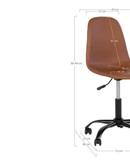 Kancelářská křesla Norddan Designová kancelářská židle Myla vintage hnědá