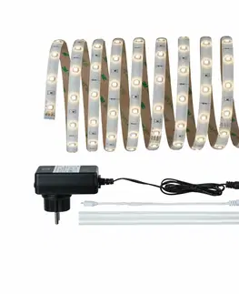 LED pásky 12V Paulmann YourLED Stripe základní sada 3 m teplá bílá IP44 Bílá, čirá kryté  705.10 P 70510