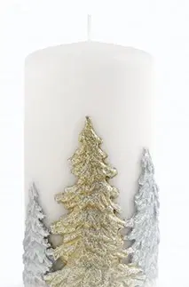 Svíčky Mondex Dekorativní svíčka Winter Trees II bílá