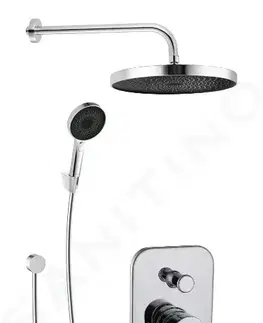 Sprchy a sprchové panely Kielle Harmonia Sprchový set s baterií pod omítku, pro 2 spotřebiče, s příslušenstvím a tělesem, chrom 20623SP40