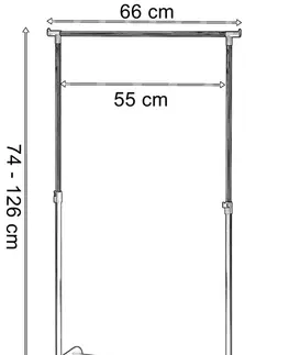 Skříně a komody TZB Pojízdný stojan na oděvy Ida 66 cm bílý 