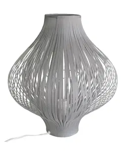 Designové a luxusní noční lampy do ložnice Estila Stolní lampa ovál GRIS 44cm