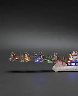 Vánoční vnitřní dekorace Konstsmide Christmas Stolní dekorace sněhulák, psí spřežení barevné LED