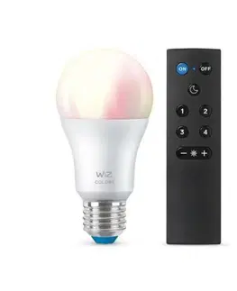 LED žárovky WiZ SET 1x LED žárovka E27 A60 8W (60W) 806lm 2200-6500K RGB IP20, stmívatelná + ovladač