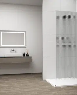 Sprchové zástěny POLYSAN ESCA CHROME jednodílná sprchová zástěna k instalaci ke stěně, sklo Flute, 800  ES1380-01