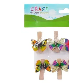 Hračky WIKY - Dřevěné kolíčky Motýli 8ks