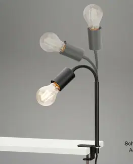 Lampy na noční stolek BRILONER Svítidlo se svorkou pr. 1x E27 10W černá BRI 2600-015