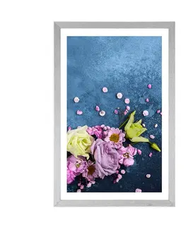 Květiny Plakát s paspartou abstraktní květiny