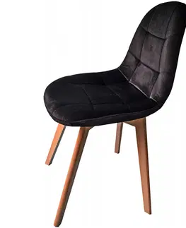 Židle Elegantní čalouněná židle v černé barvě