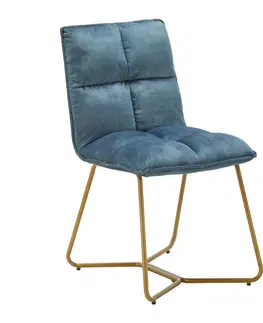 Židle do jídelny Židle Ze Sametu Fonia - Modrá