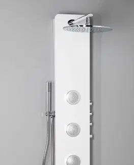 Sprchy a sprchové panely POLYSAN SPIRIT ROUND termostatický sprchový panel nástěnný, 250x1550, bílá 71151