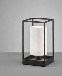 Stolní lampy FISCHER & HONSEL Stolní lampa Gilli s lněným stínidlem bílá