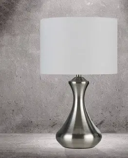 Stolní lampy na noční stolek Searchlight Stolní lampa Touch 2750, stříbrná satinovaná