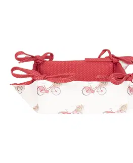 Chlebníky Oboustranný bavlněný košíček na pečivo Red Bicycle - 35*35*8 cm Clayre & Eef RBC47