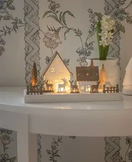 Vánoční vnitřní dekorace Konstsmide Christmas LED silueta Lesní domy se soby