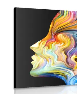 Abstraktní obrazy Obraz barevný profil ženské tváře