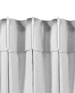 Záclony Závěs Homede Carmena I s řasící páskou flex a dvojitým záhybem šedý, velikost 220x175