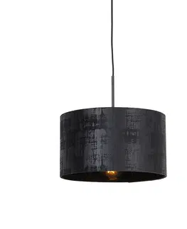 Zavesna svitidla Moderní závěsná lampa černá s černým odstínem 35 cm - Combi