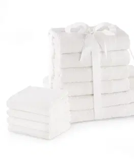 Ručníky Sada bavlněných ručníků AmeliaHome AMARI 2+4+4 ks bílá, velikost 2*70x140+4*50x100+4*30x50