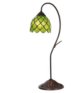 Svítidla Vitrážová stolní lampa Tiffany Fleuron – Ø 28*60 cm E14/max 1*40W Clayre & Eef 5LL-6045