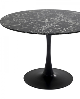 Kulaté jídelní stoly KARE Design Kulatý stůl Veneto - mramorově černý, Ø110cm