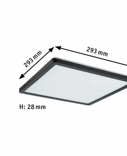 LED stropní svítidla PAULMANN LED Panel Atria Shine hranaté 293x293mm 2000lm 3000K černá